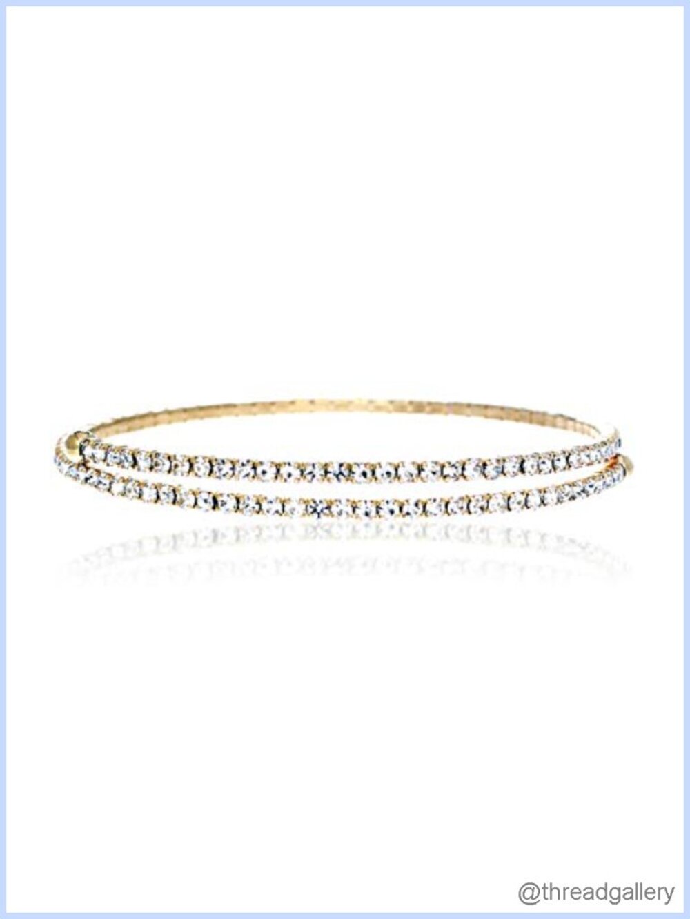Rhinestone Coil Bangle Bracelet Silver Gold Plated Women Flexible Adjustable